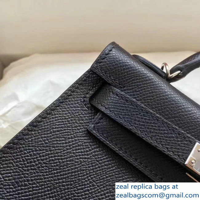 Hermes Kelly 20 Mini II Bag Original Epsom Leather Black