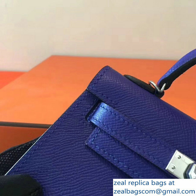 Hermes Kelly 20 Mini II Bag Original Epsom Leather Blue