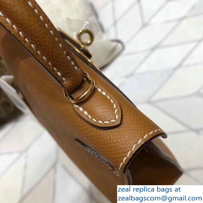 Hermes Kelly 20 Mini II Bag Original Epsom Leather Brown