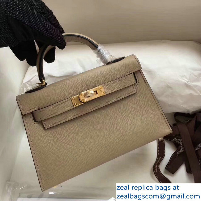 Hermes Kelly 20 Mini II Bag Original Epsom Leather Camel