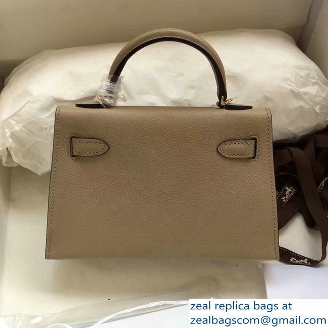 Hermes Kelly 20 Mini II Bag Original Epsom Leather Camel