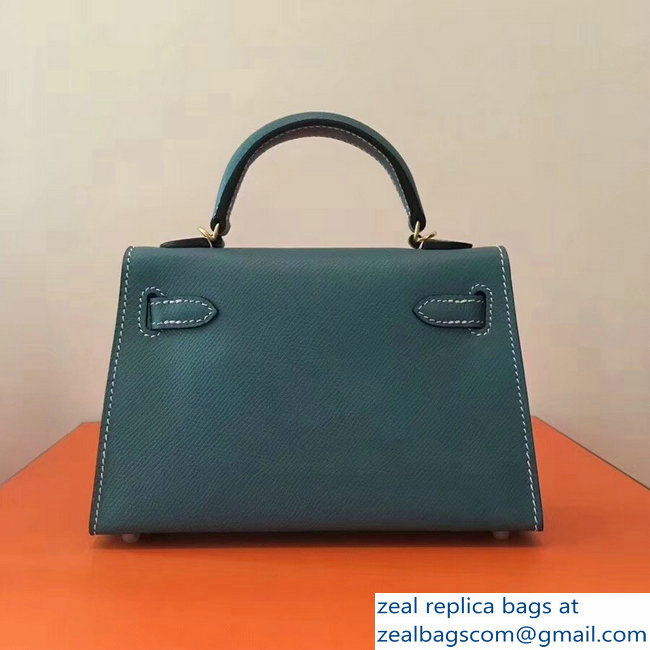 Hermes Kelly 20 Mini II Bag Original Epsom Leather Emerald Green