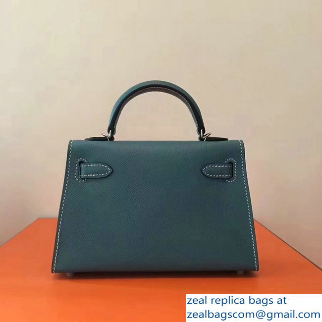 Hermes Kelly 20 Mini II Bag Original Epsom Leather Emerald Green