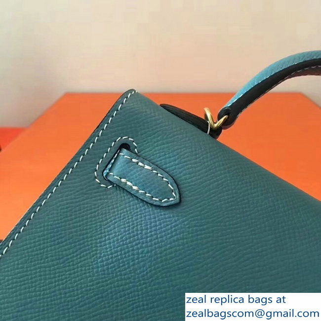 Hermes Kelly 20 Mini II Bag Original Epsom Leather Emerald Green