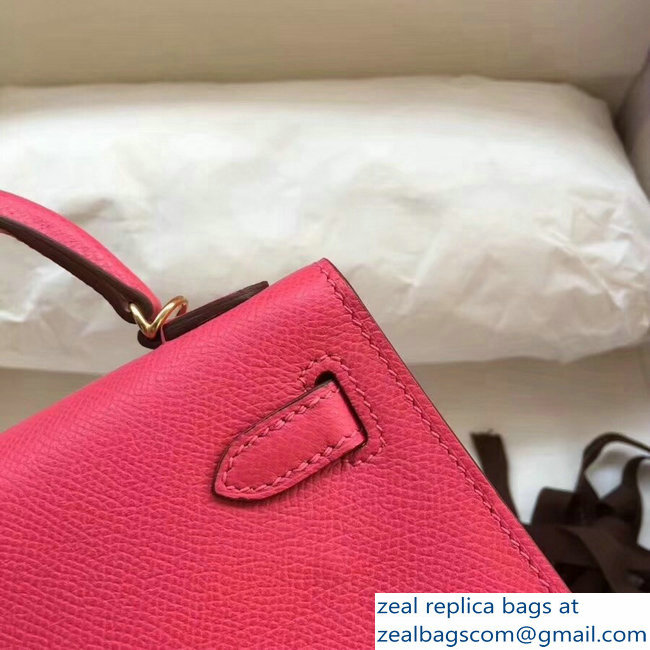 Hermes Kelly 20 Mini II Bag Original Epsom Leather Fuchsia