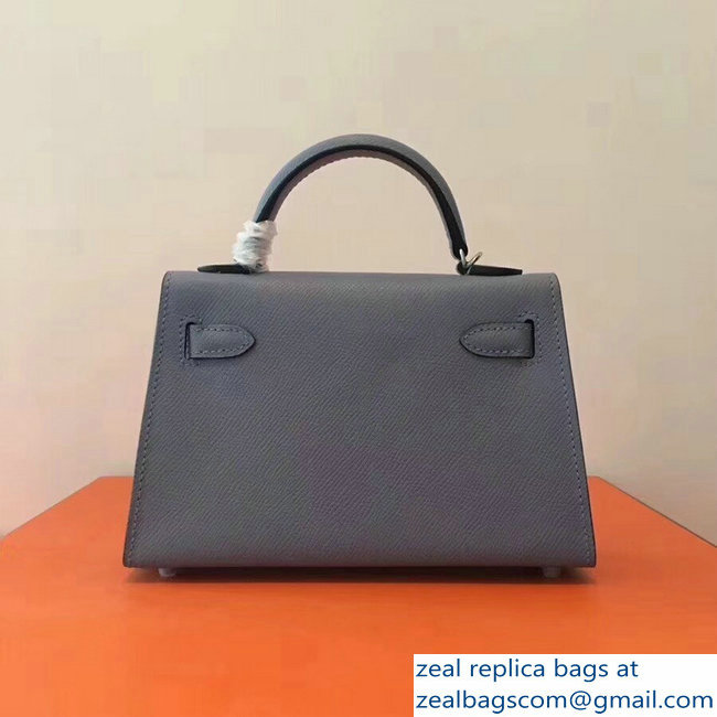 Hermes Kelly 20 Mini II Bag Original Epsom Leather Gray