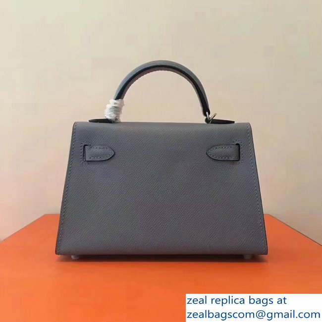 Hermes Kelly 20 Mini II Bag Original Epsom Leather Gray - Click Image to Close