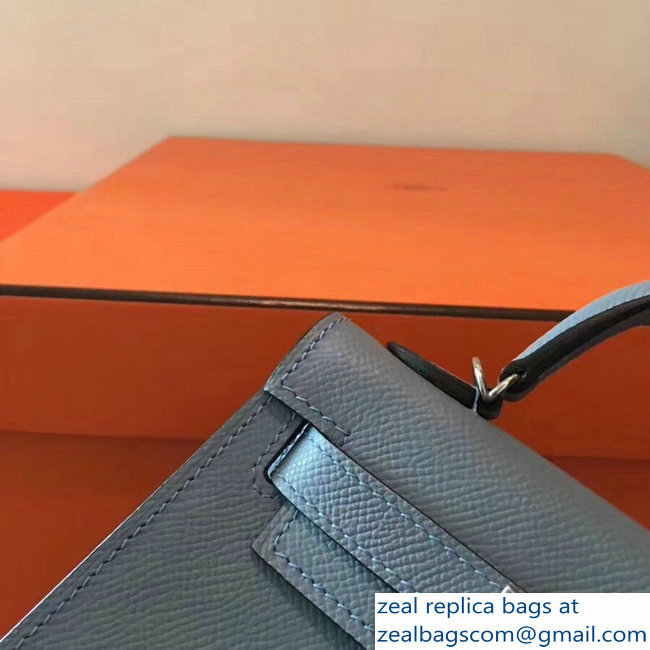 Hermes Kelly 20 Mini II Bag Original Epsom Leather Gray - Click Image to Close