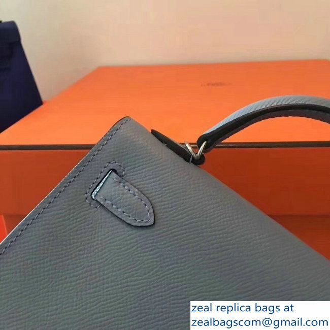 Hermes Kelly 20 Mini II Bag Original Epsom Leather Gray