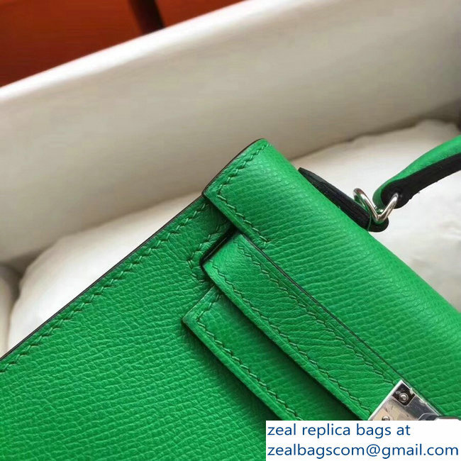 Hermes Kelly 20 Mini II Bag Original Epsom Leather Green