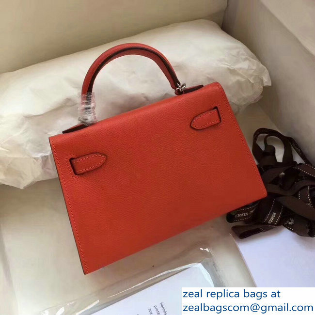 Hermes Kelly 20 Mini II Bag Original Epsom Leather Orange