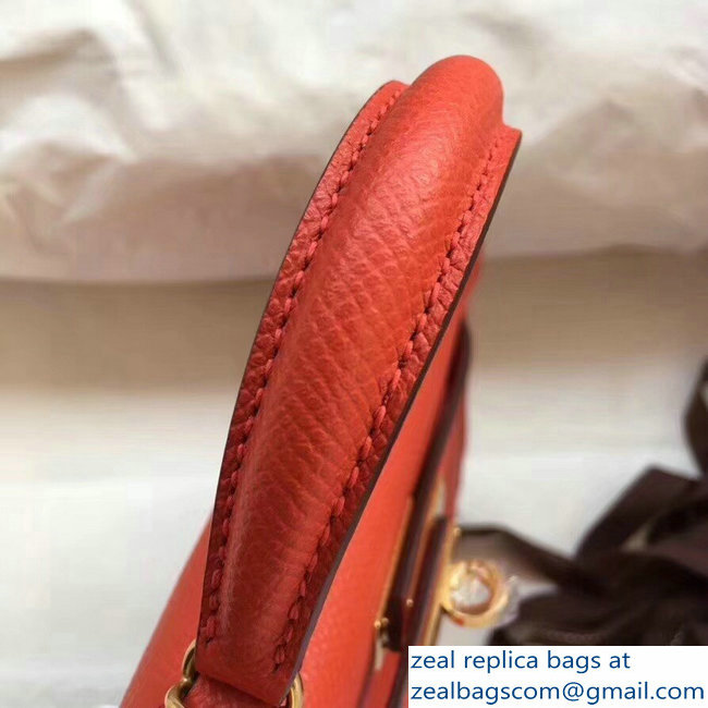 Hermes Kelly 20 Mini II Bag Original Epsom Leather Orange