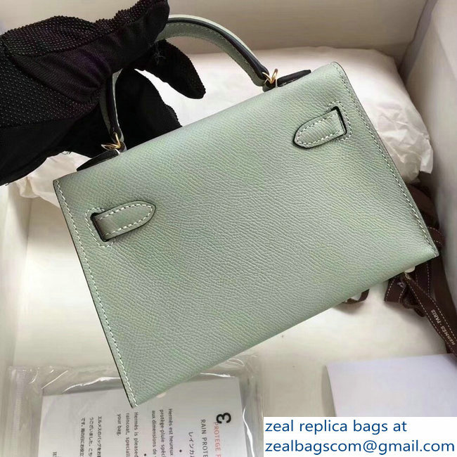 Hermes Kelly 20 Mini II Bag Original Epsom Leather Pale Green