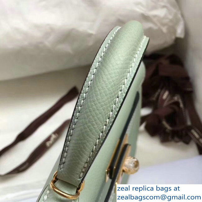 Hermes Kelly 20 Mini II Bag Original Epsom Leather Pale Green