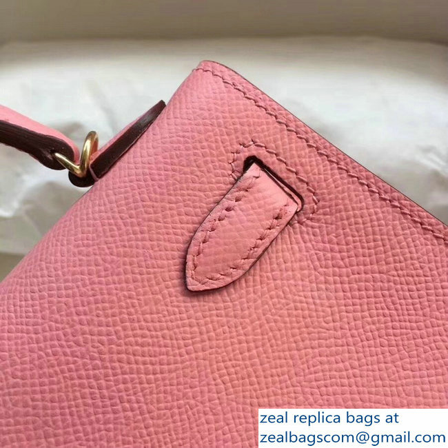 Hermes Kelly 20 Mini II Bag Original Epsom Leather Pink - Click Image to Close