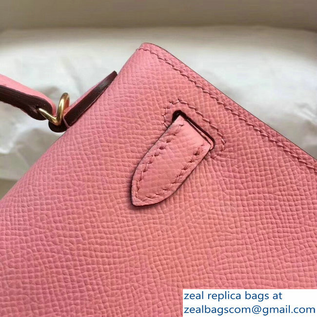 Hermes Kelly 20 Mini II Bag Original Epsom Leather Pink