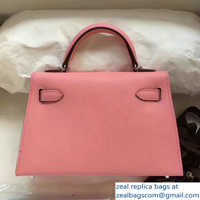 Hermes Kelly 20 Mini II Bag Original Epsom Leather Pink - Click Image to Close