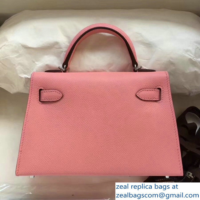 Hermes Kelly 20 Mini II Bag Original Epsom Leather Pink