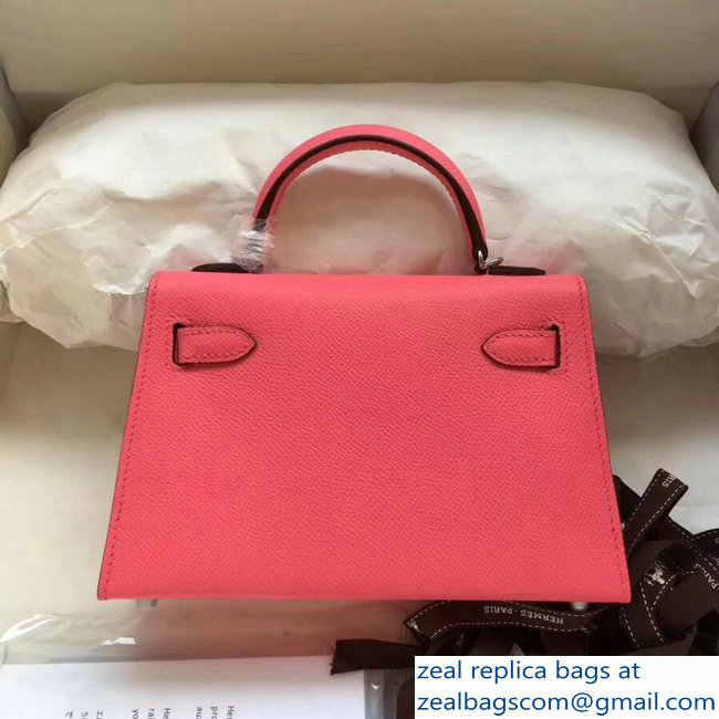 Hermes Kelly 20 Mini II Bag Original Epsom Leather Rouge