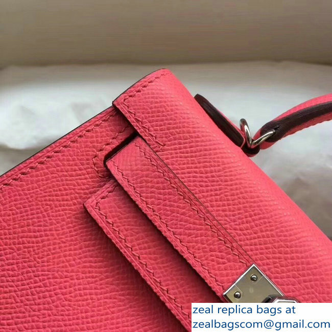 Hermes Kelly 20 Mini II Bag Original Epsom Leather Rouge