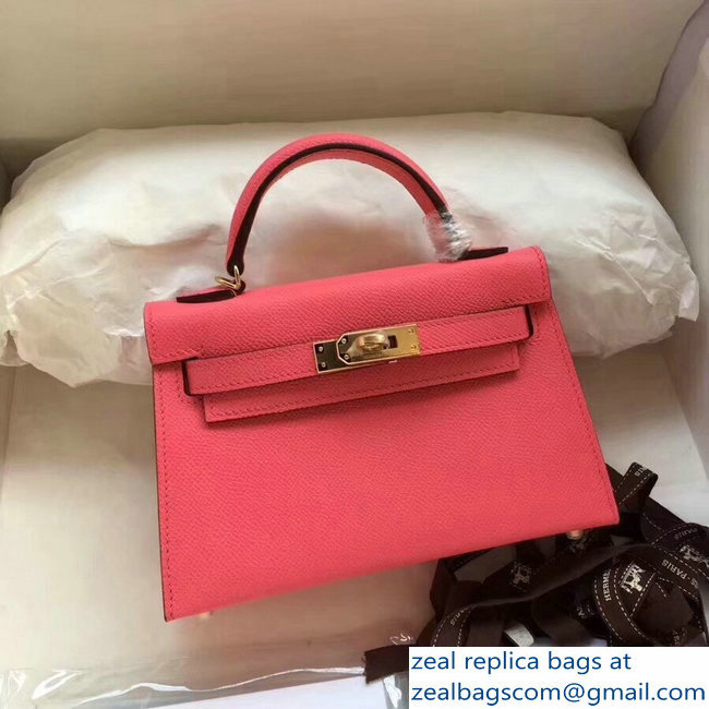 Hermes Kelly 20 Mini II Bag Original Epsom Leather Rouge