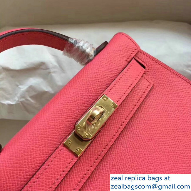 Hermes Kelly 20 Mini II Bag Original Epsom Leather Rouge