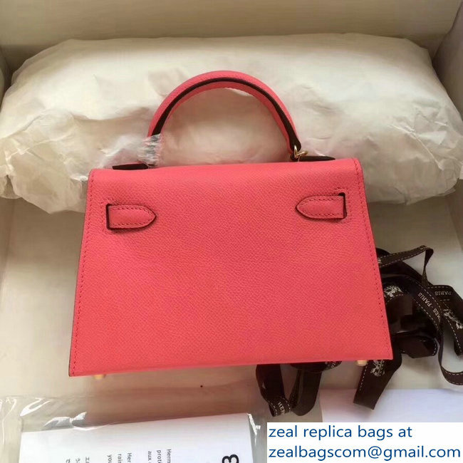 Hermes Kelly 20 Mini II Bag Original Epsom Leather Rouge - Click Image to Close