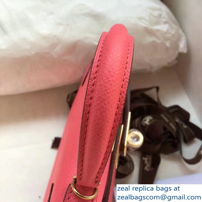 Hermes Kelly 20 Mini II Bag Original Epsom Leather Rouge