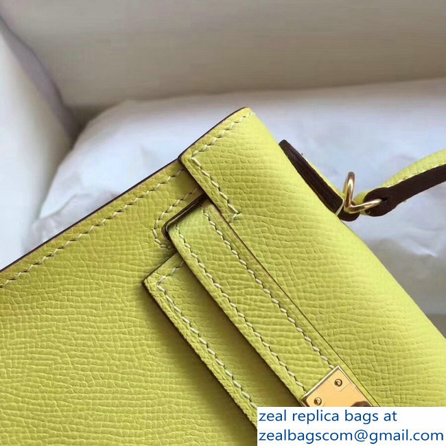 Hermes Kelly 20 Mini II Bag Original Epsom Leather Yellow