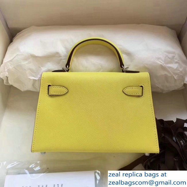 Hermes Kelly 20 Mini II Bag Original Epsom Leather Yellow