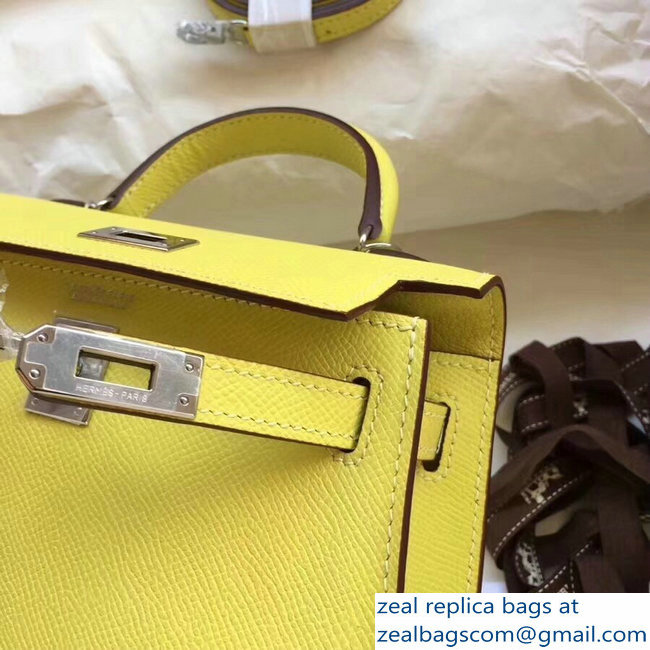 Hermes Kelly 20 Mini II Bag Original Epsom Leather Yellow