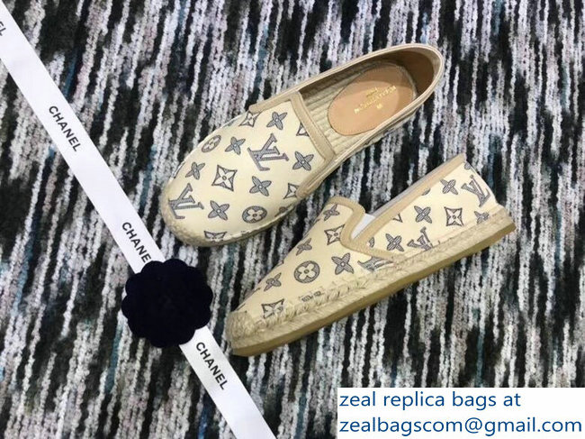 Louis Vuitton Bidart Espadrilles Printed Canvas Monogram Beige 2018