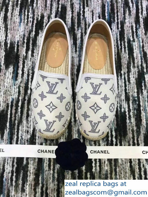 Louis Vuitton Bidart Espadrilles Printed Canvas Monogram White 2018 - Click Image to Close