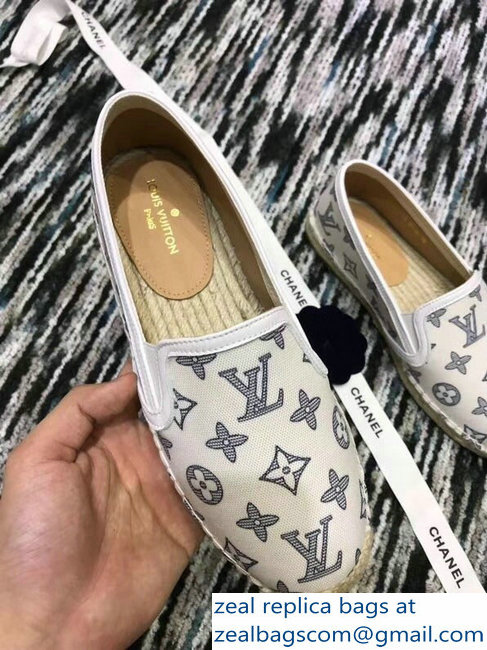 Louis Vuitton Bidart Espadrilles Printed Canvas Monogram White 2018 - Click Image to Close