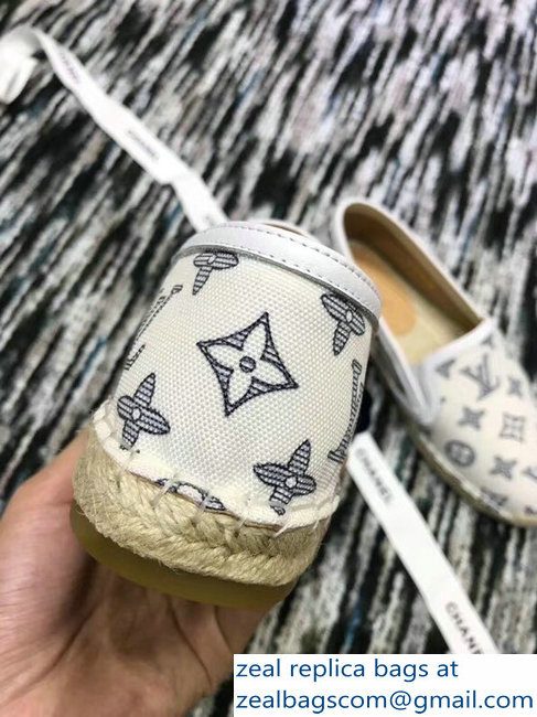 Louis Vuitton Bidart Espadrilles Printed Canvas Monogram White 2018 - Click Image to Close