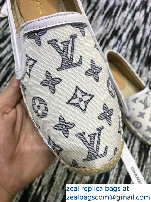 Louis Vuitton Bidart Espadrilles Printed Canvas Monogram White 2018 - Click Image to Close