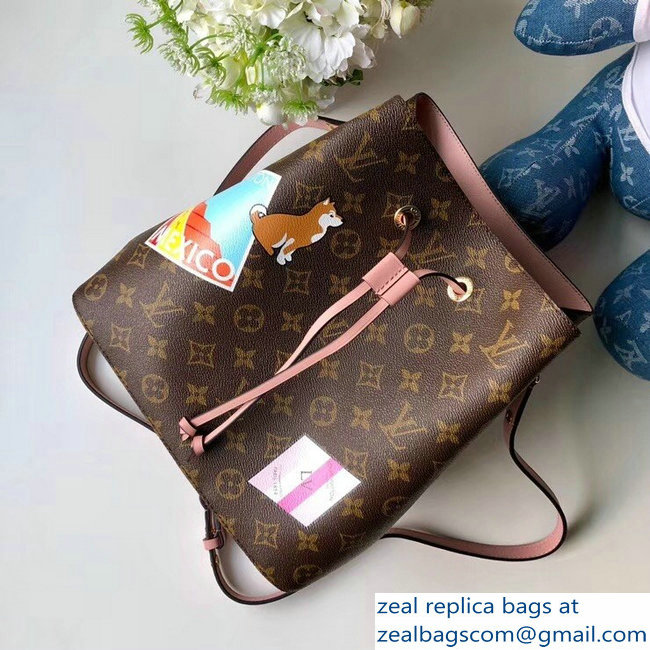 Louis Vuitton Monogram Canvas Neonoe My LV World Tour Bag Rose Poudre 2018