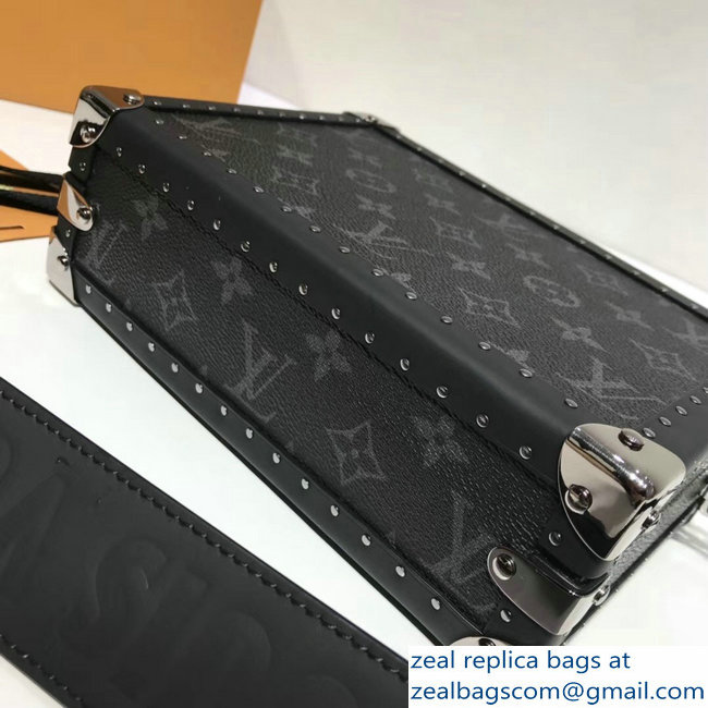 Louis Vuitton Monogram Eclipse Canvas Trunk Box Petite Malle Shoulder Bag 2018
