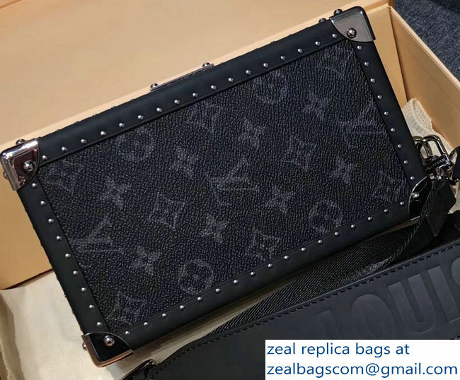 Louis Vuitton Monogram Eclipse Canvas Trunk Box Petite Malle Shoulder Small Bag 2018 - Click Image to Close