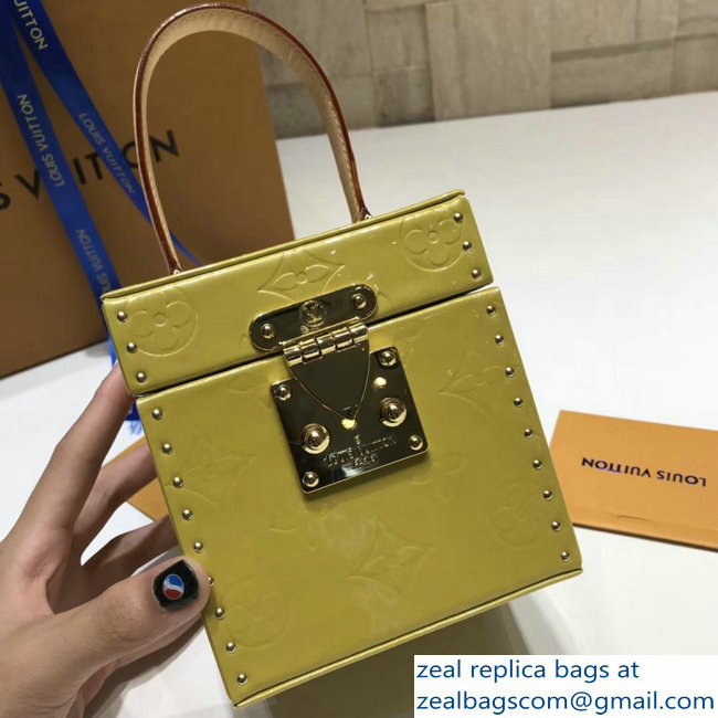 Louis Vuitton Monogram Vernis Bleecker Box Bag M52464 Yellow 2018