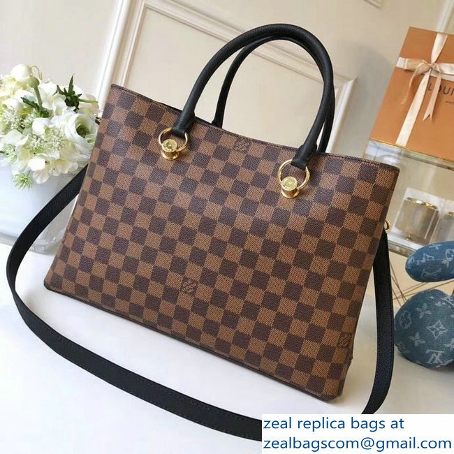 Louis Vuitton Damier Ebene Canvas LV Riverside Tote Bag N40050 Noir 2018 - Click Image to Close