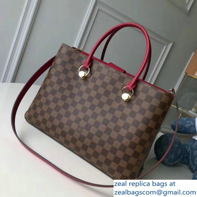 Louis Vuitton Damier Ebene Canvas LV Riverside Tote Bag N40052 Lie de Vin 2018 - Click Image to Close