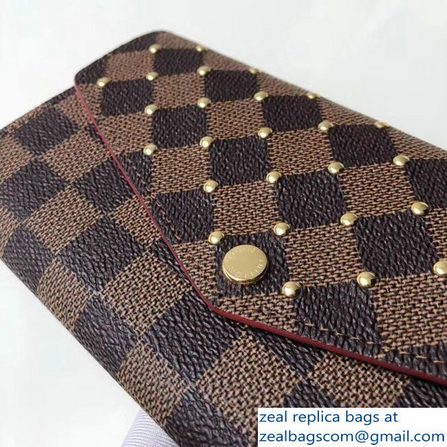 Louis Vuitton Damier Ebene Canvas Sarah Wallet N60123 Studs 2018 - Click Image to Close