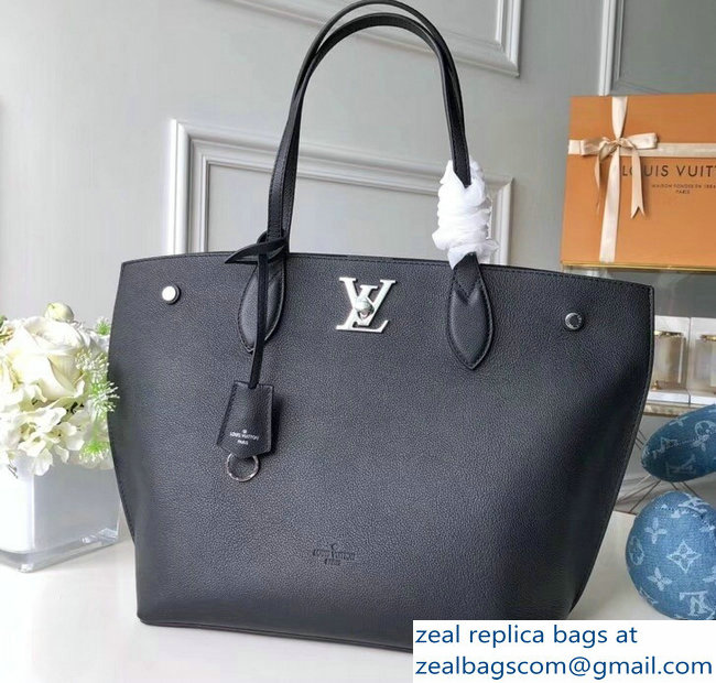 Louis Vuitton Lockme Go Tote Bag M55028 Black 2018 - Click Image to Close