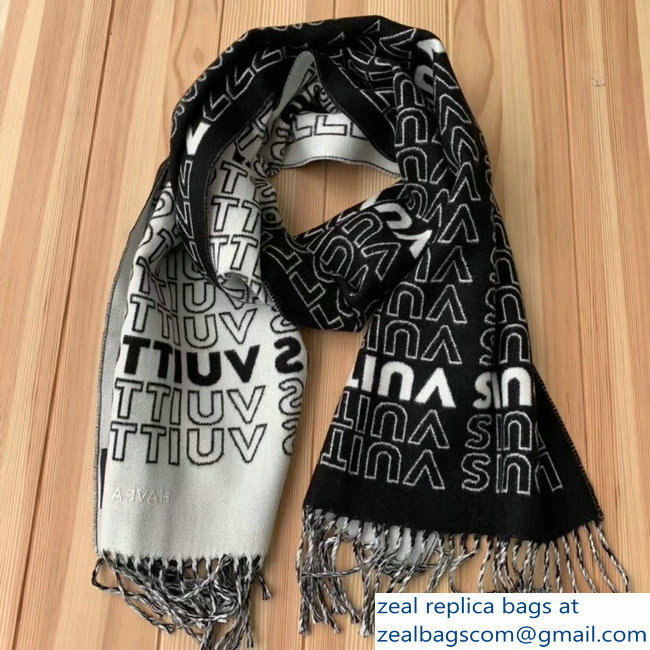 Louis Vuitton Logo Print Scarf Black/White 2018