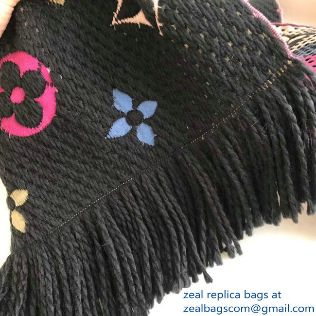 Louis Vuitton Logomania Rainbow Scarf M70899 Black 2018