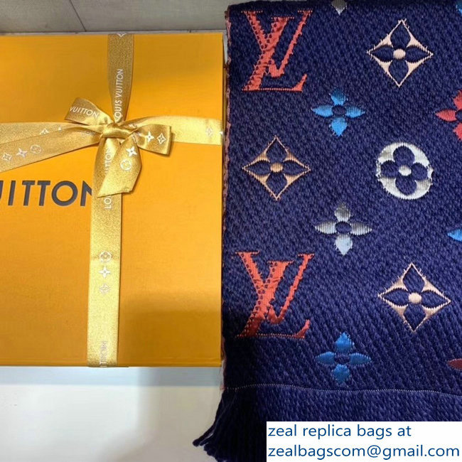 Louis Vuitton Logomania Rainbow Scarf M70899 Blue 2018