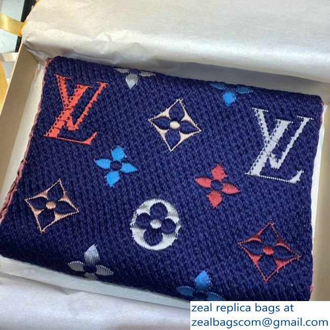 Louis Vuitton Logomania Rainbow Scarf M70899 Blue 2018