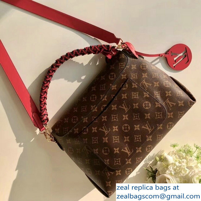 Louis Vuitton Monogram Canvas Braided Handle Beaubourg MM Bag M43953 Red 2018