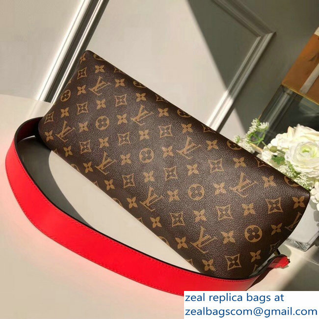 Louis Vuitton Monogram Canvas Braided Handle Beaubourg MM Bag M43953 Red 2018 - Click Image to Close